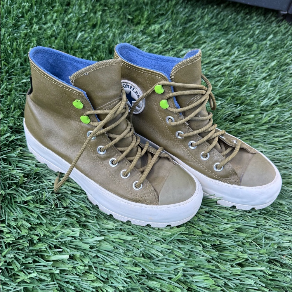Converse High-Top Sneakers in Olive Green